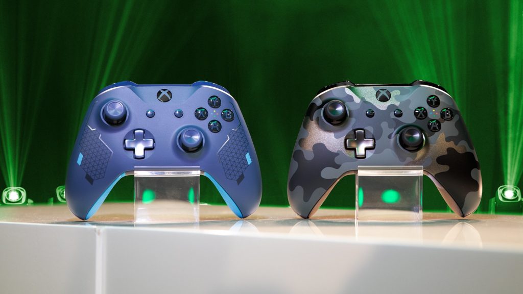 Xbox One limitowane kontrolery Sport Blue i Night Ops Camo.