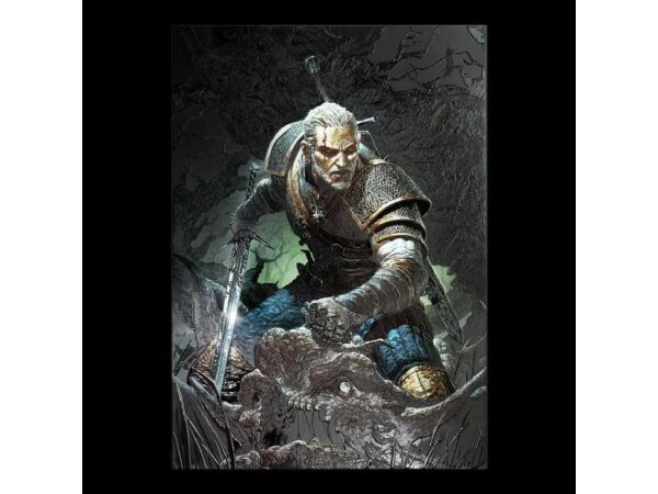 limitowany 136/1500 Wiedźmin Geralt Metalowy plakat displate