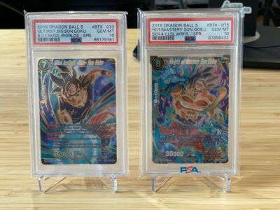 Karty Dragon Ball Secret Rare – Goku PSA 10 – unikalna kolekcja!