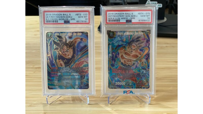 Karty Dragon Ball Secret Rare – Goku PSA 10 – unikalna kolekcja!