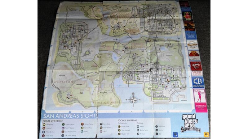 GTA Grand Theft Auto: San Andreas Plakat / Mapa
