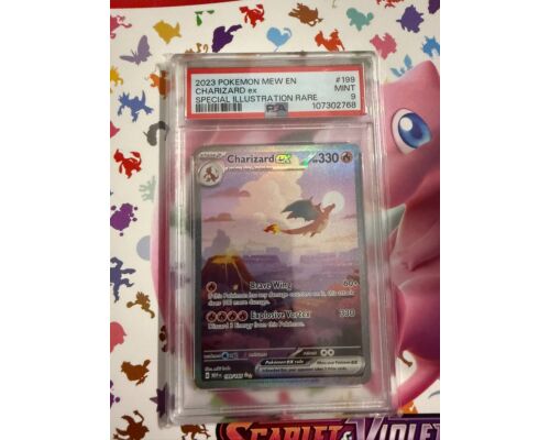 Karta Pokemon Charizard Ex (MEW 199) PSA 9