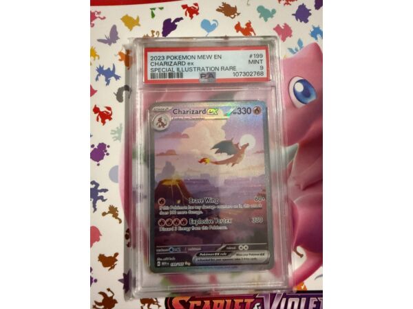 Karta Pokemon Charizard Ex (MEW 199) PSA 9