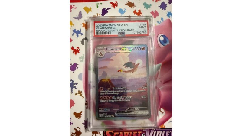 Karta Pokemon Charizard Ex (MEW 199) PSA 9