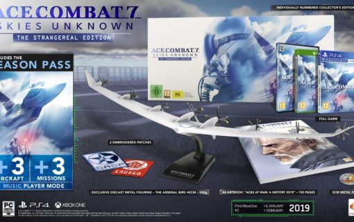 Ace Combat 7: Skies Unknown The Strangereal Edition z modelem pojazdu powietrznego