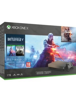Konsola Xbox One X edycja specjalna Gold Rush w zestawie z Battlefield V